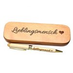 Kugelschreiber mit Gravur "Lieblingsmensch" in Geschenk-Schachtel aus Holz die Geschenkidee Stift graviert  