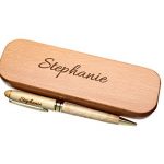 Kugelschreiber mit Wunsch-Name graviert in Geschenk-Schachtel aus Holz die Geschenkidee Stift gravur  
